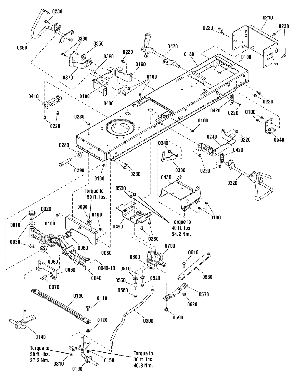 Frame And Front Axle Group Diagram and Parts List for 2690912  Briggs and Stratton Lawn Tractor